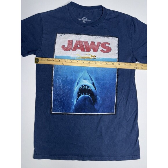 Vintage Universal Studios Jaws T-Shirt Mens Small Blue Movie Promo Y2K Shirt - Picture 5 of 6